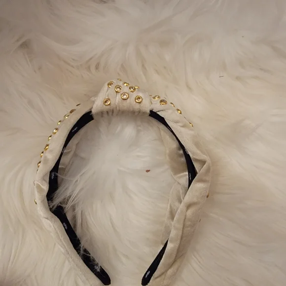 NEW Lele Sadoughi Ivory Flat Studded HB Hair Accessories